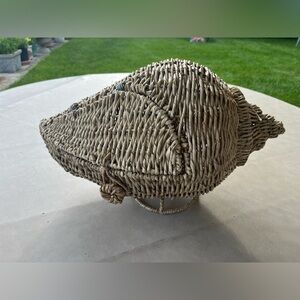13X15 Woven Rattan Seashell Basket